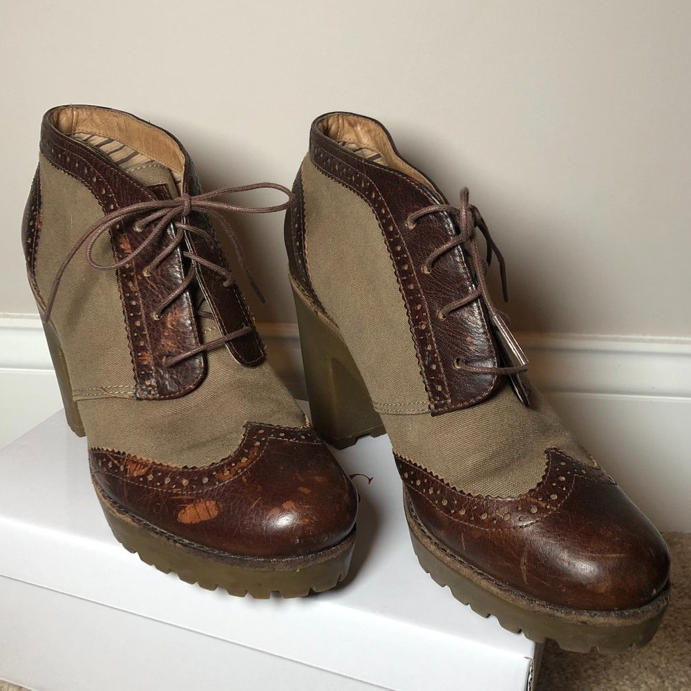 Sperry Top-Sider Olive Emory Oxford Lug Heel Sz 7